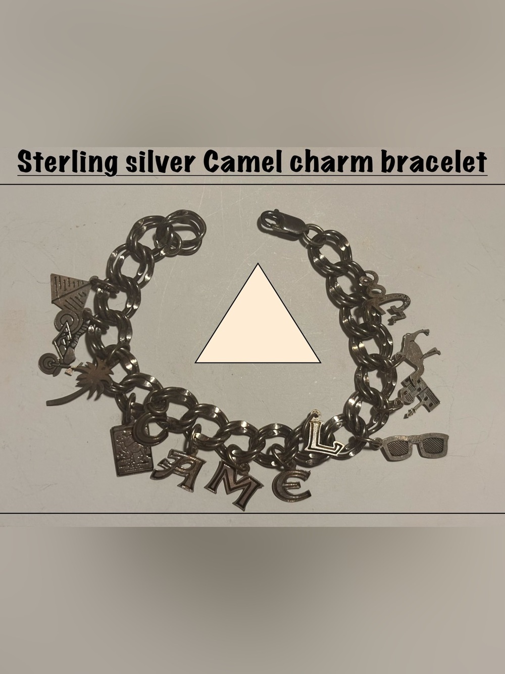 Sterling Silver Joe Camel Charm Bracelet